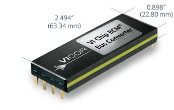 VDC input ChiP bus converter modules enable high voltage DC distribution with 98% efficient conversion to 48V